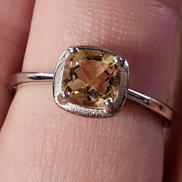 Natural Citrine 925 Sterling Silver Adjustable Ring - Picture 3 of 7